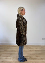 small brown faux fur leopard print coat 7