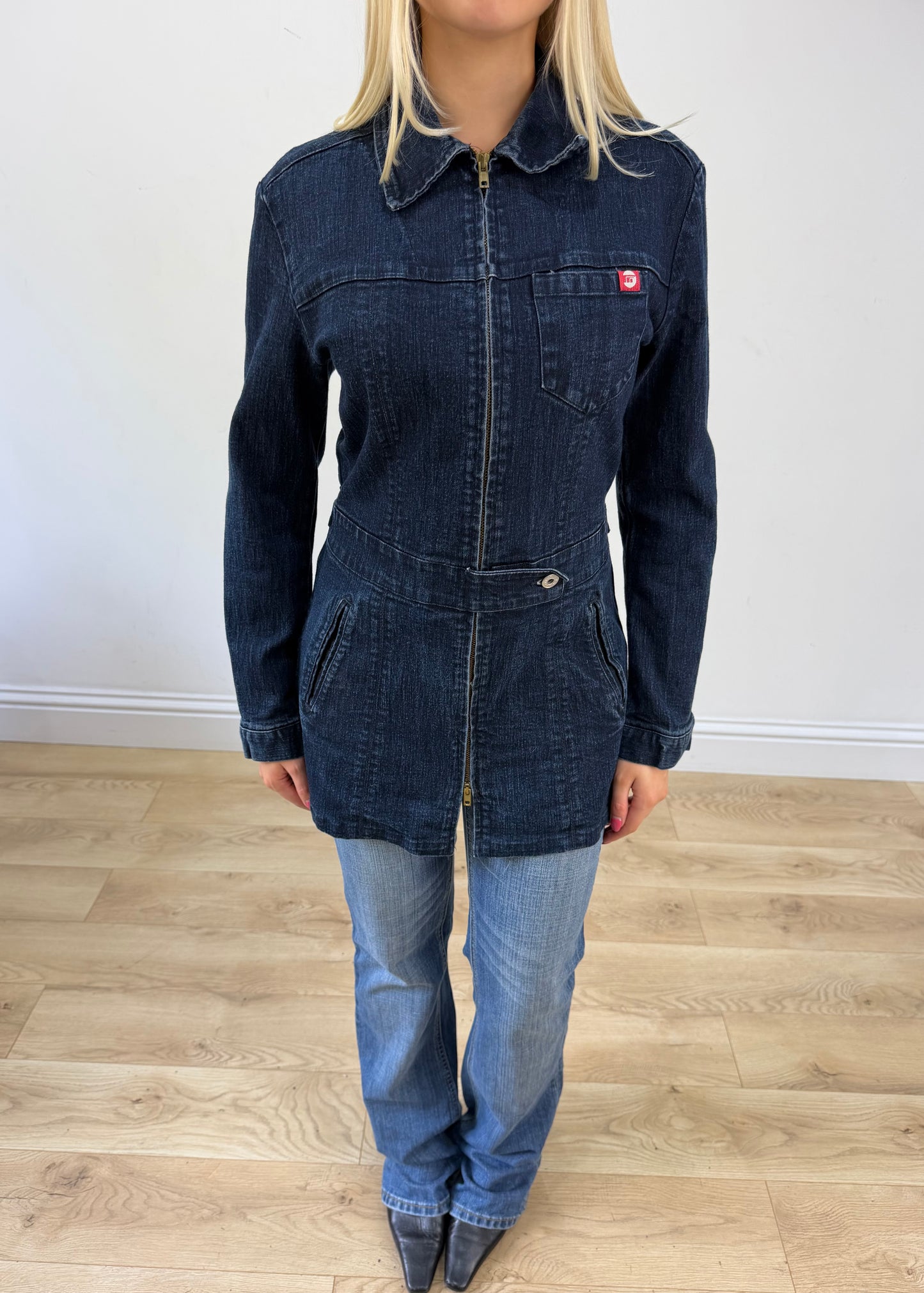 medium black miss sixty denim longline denim button up jacket 3