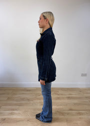 medium black miss sixty denim longline denim button up jacket 4