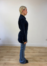 medium black miss sixty denim longline denim button up jacket 6