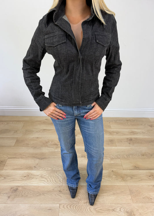 small/medium black denim style jacket 3
