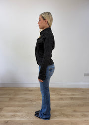 small/medium black denim style jacket 5