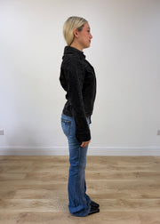 small/medium black denim style jacket 7