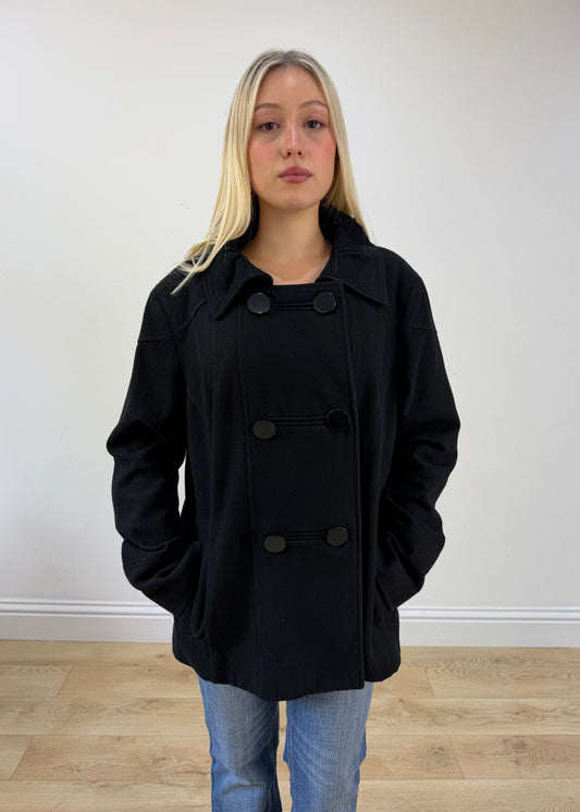 medium black yessica pea coat jacket 2