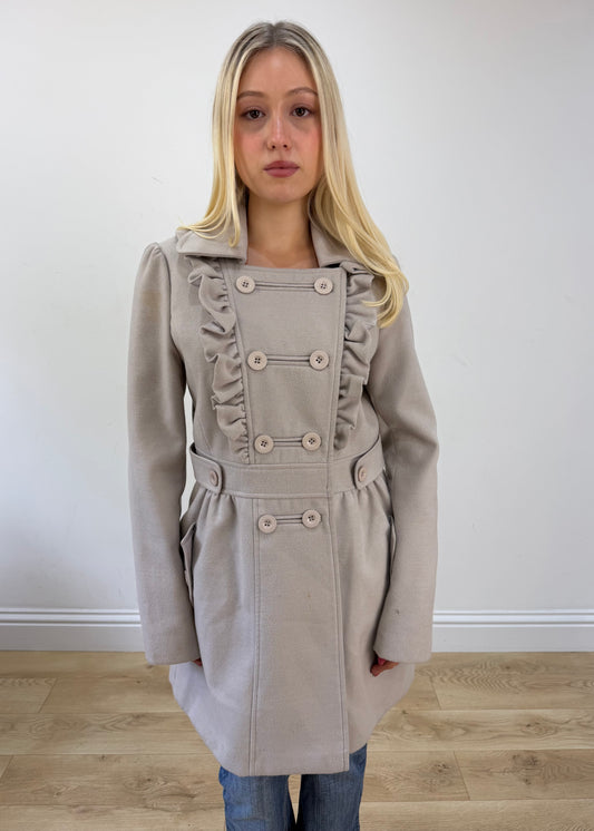 medium beige double breasted trenchcoat jacket 2