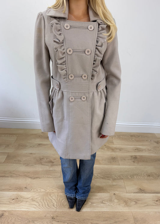 medium beige double breasted trenchcoat jacket 3