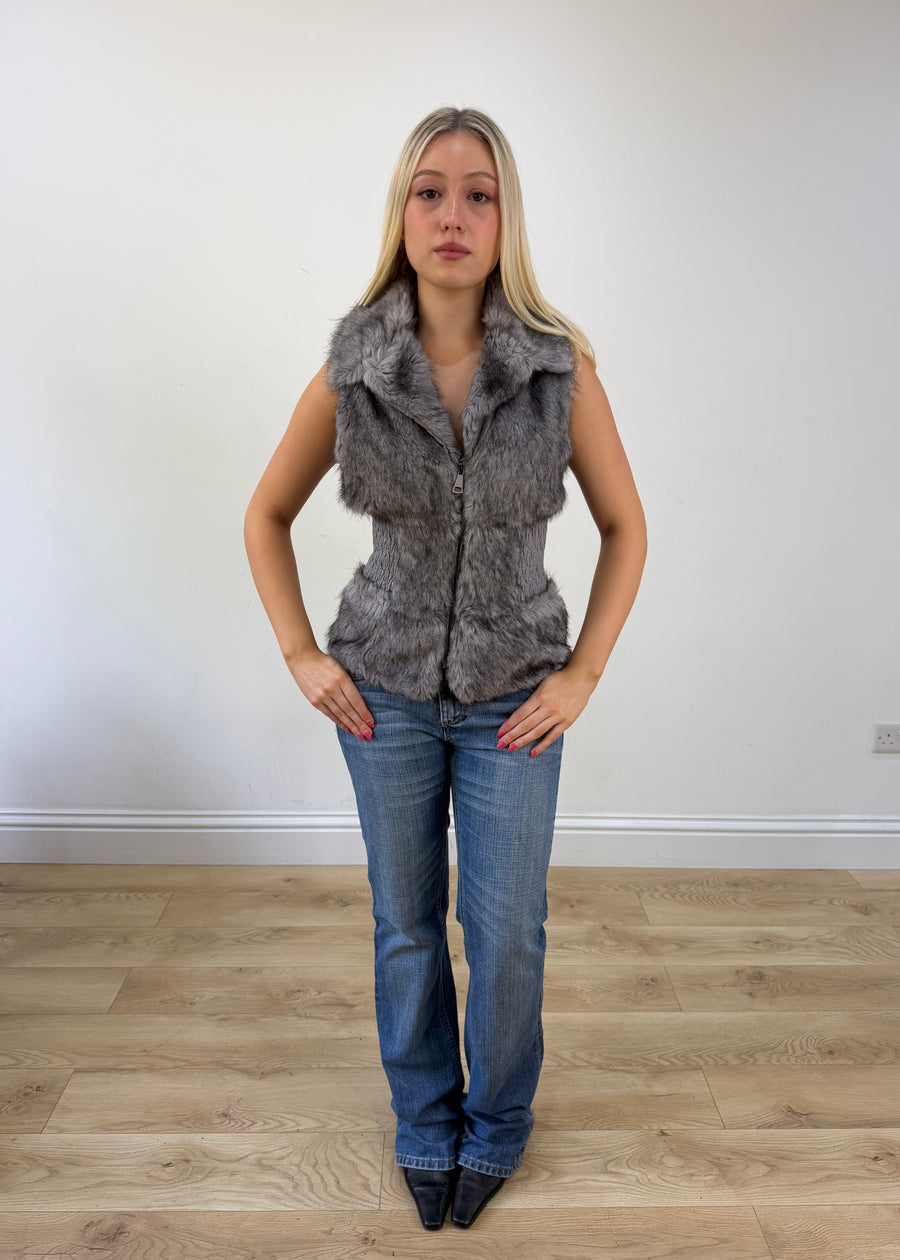 small grey faux fur gilet 1