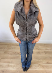 small grey faux fur gilet 3