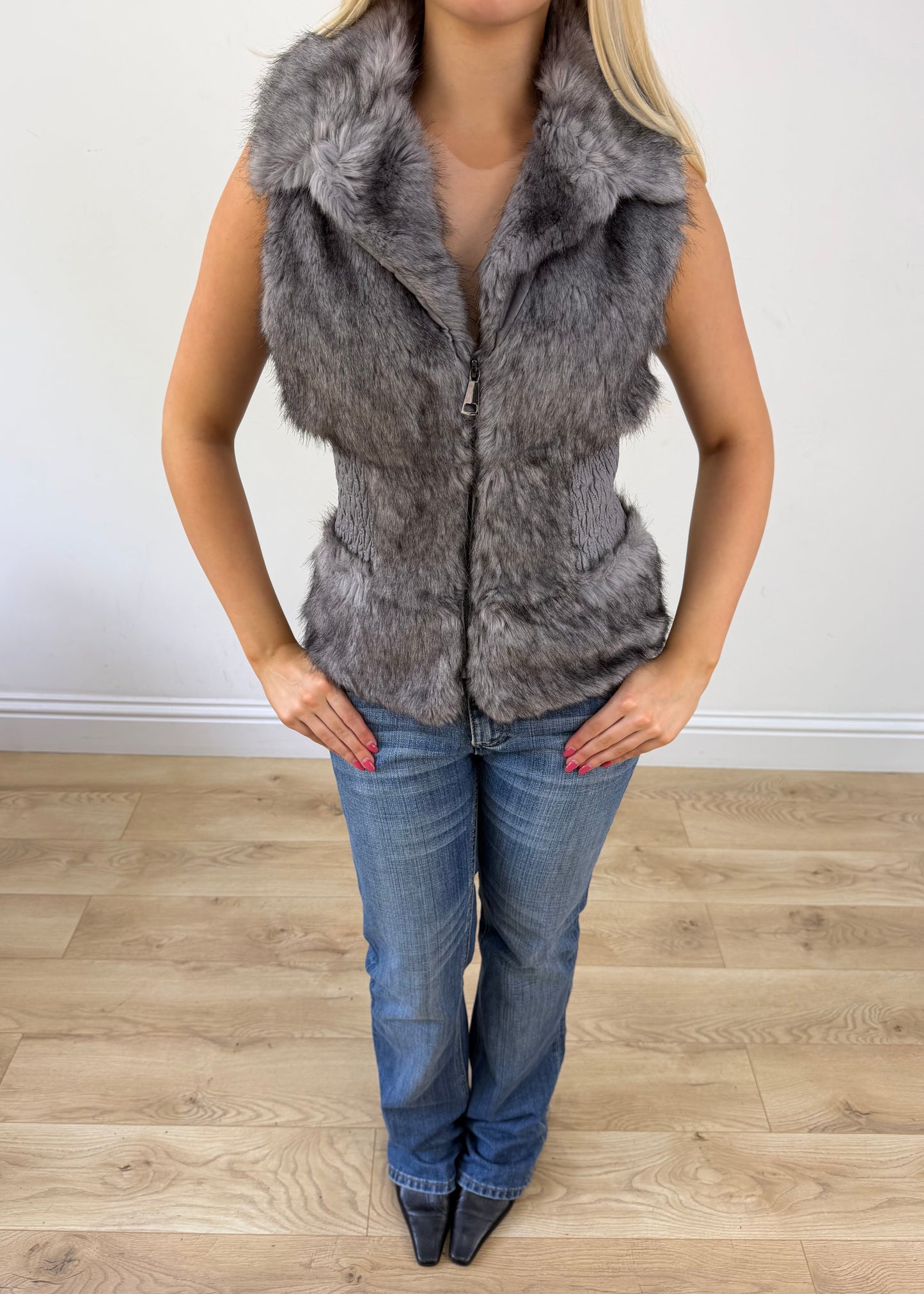 small grey faux fur gilet 3