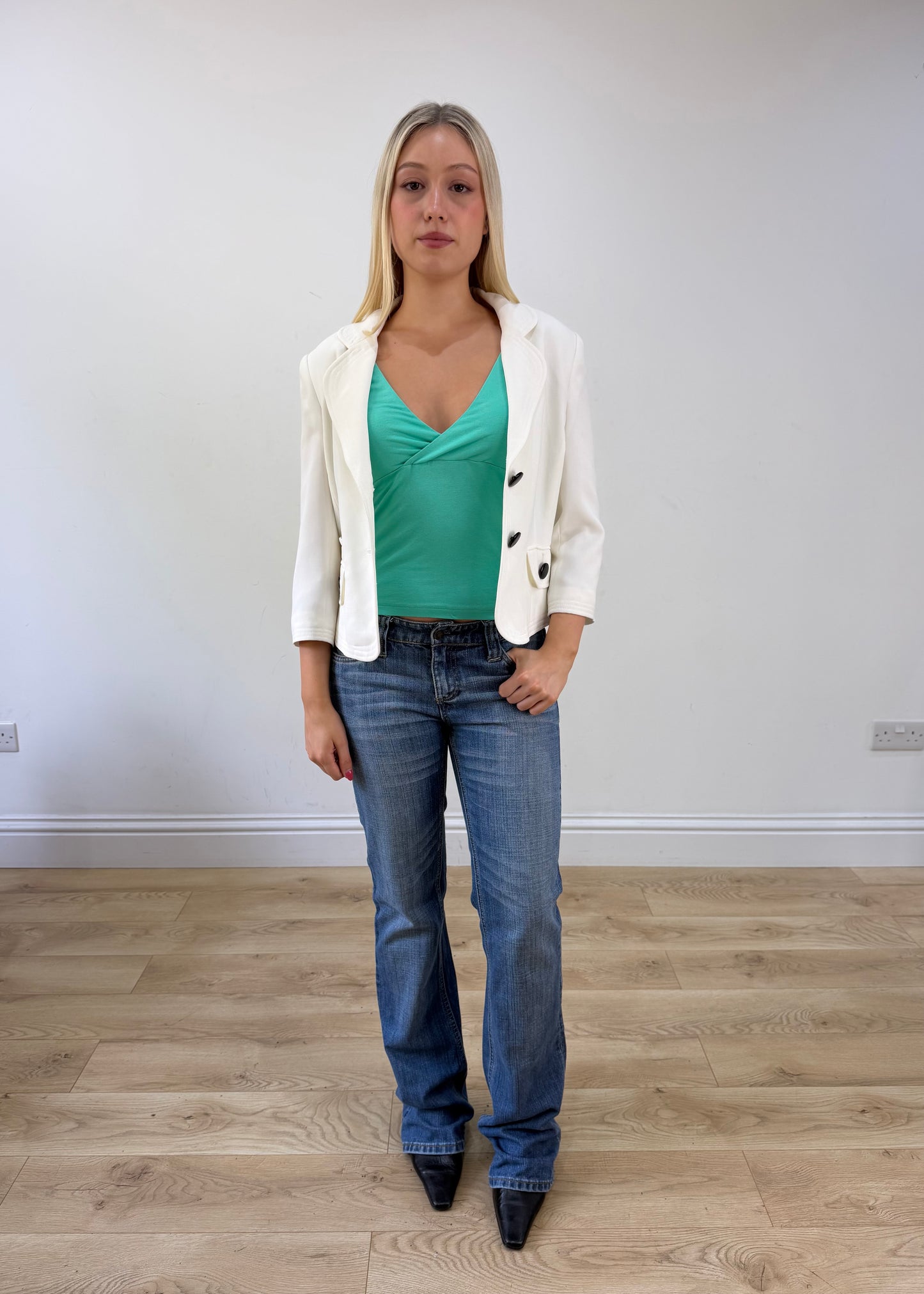 small white pea coat style jacket 7