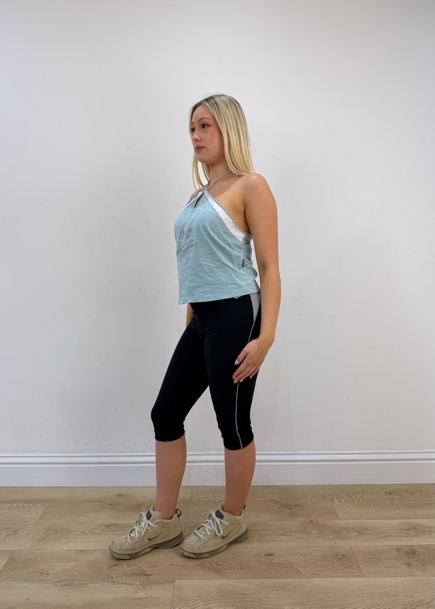 medium/large blue halterneck top