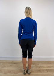 small/medium blue armani crossover knit top