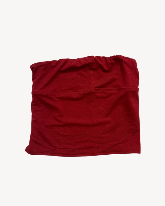 the kaia bandeau in burnt red