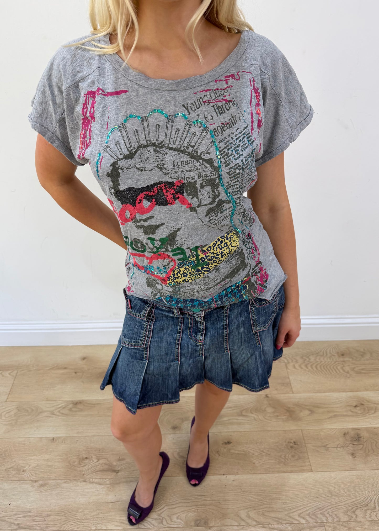 small grey graphic t-shirt
