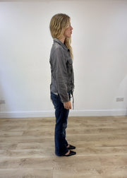 small grey denim lace-up jacket photo 6