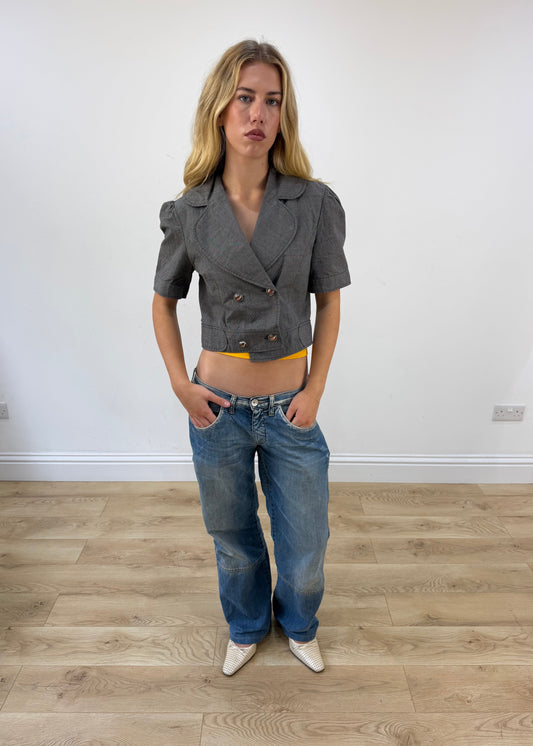 small grey amisu cropped jacket image 1