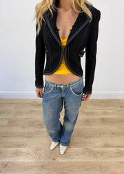 small/medium black kookai fitted blazer image 2