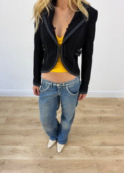 small/medium black kookai fitted blazer image 5