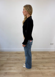 small/medium black kookai fitted blazer image 6