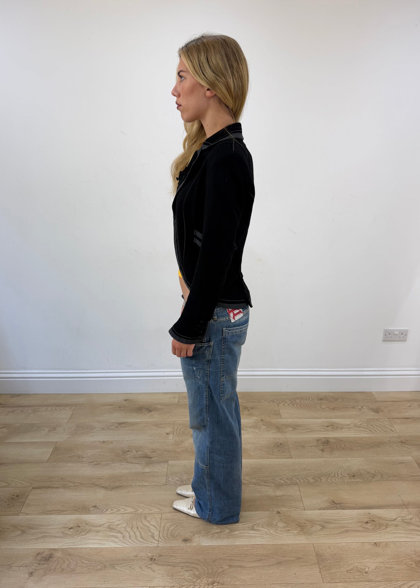 small/medium black kookai fitted blazer image 6