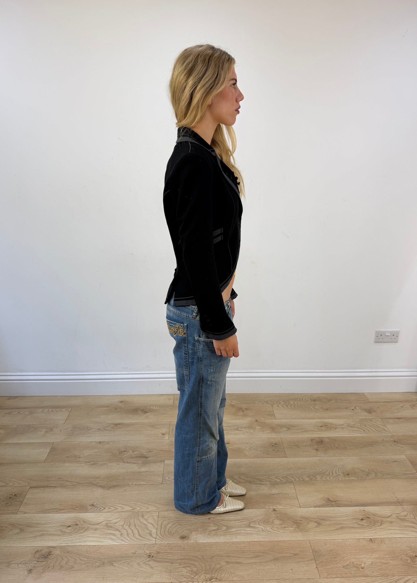 small/medium black kookai fitted blazer image 7