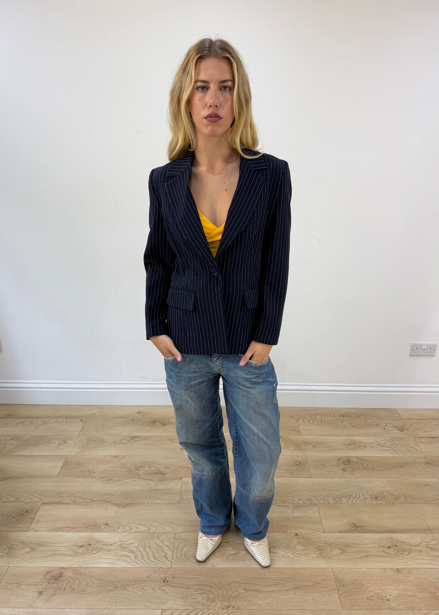 small/medium navy kookai pinstripe set image 1
