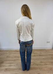 small/medium white kookai fitted blazer image 8