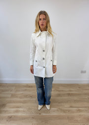 small white button-up blazer jacket image 1