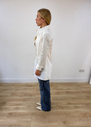 small white button-up blazer jacket image 6