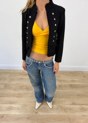small black military button jacket image 5