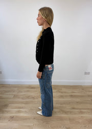 small black military button jacket image 6