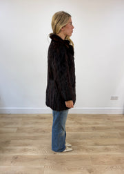 medium brown button-up faux fur coat image 7