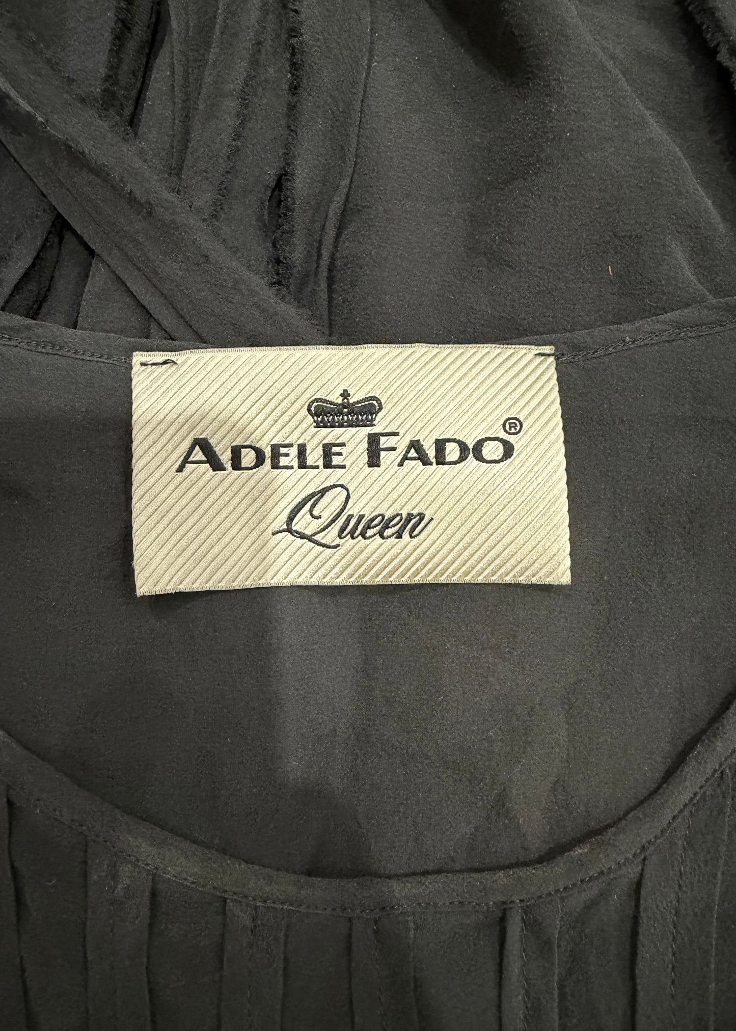 extra small black adèle fado silk fringe mini dress care label