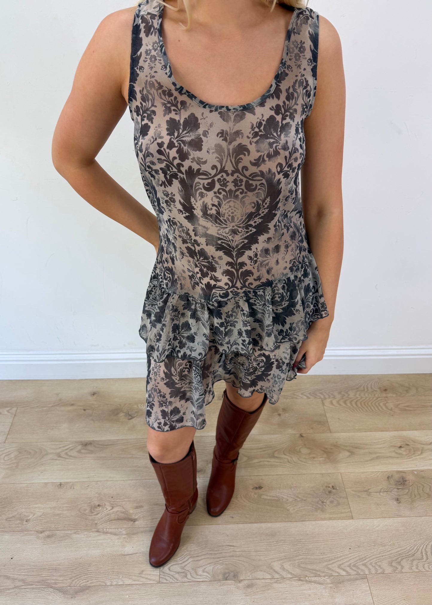extra small grey sisley midi dress aesthetic headless
