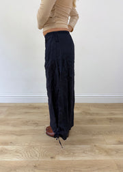 extra small navy blue maxi skirt side