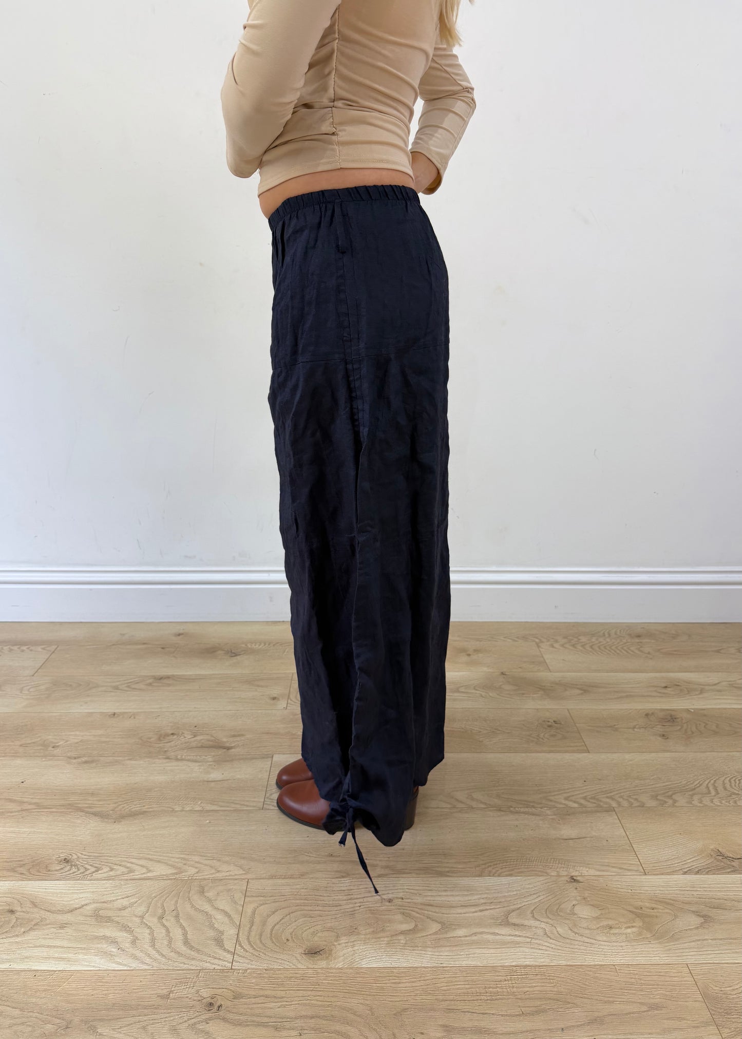 extra small navy blue maxi skirt side