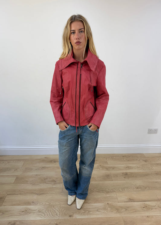 small/medium pink best connections double zip jacket image 1