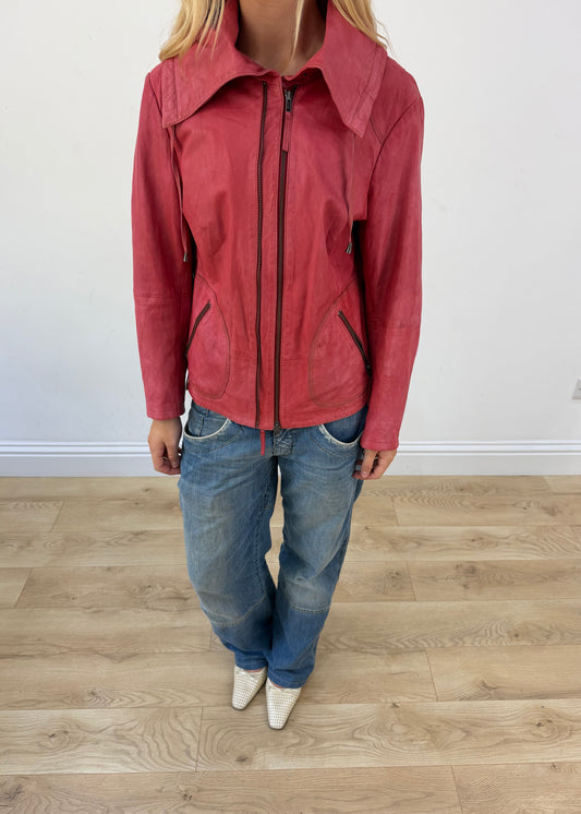 small/medium pink best connections double zip jacket image 2