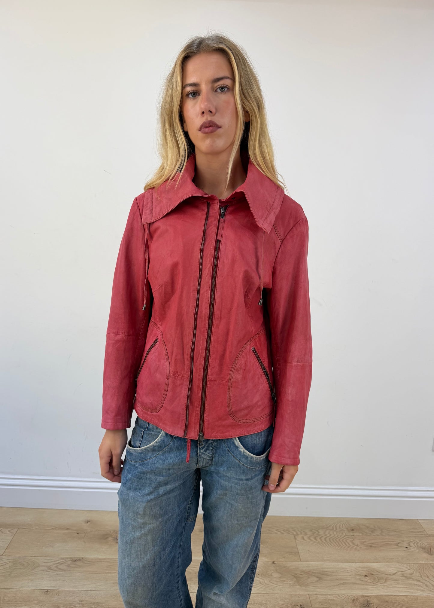small/medium pink best connections double zip jacket image 3