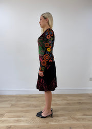 small black desigual midi dress side