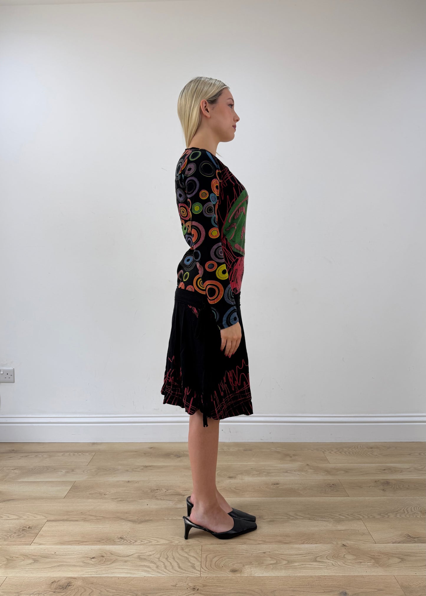 small black desigual midi dress other side