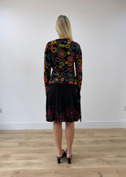 small black desigual midi dress back