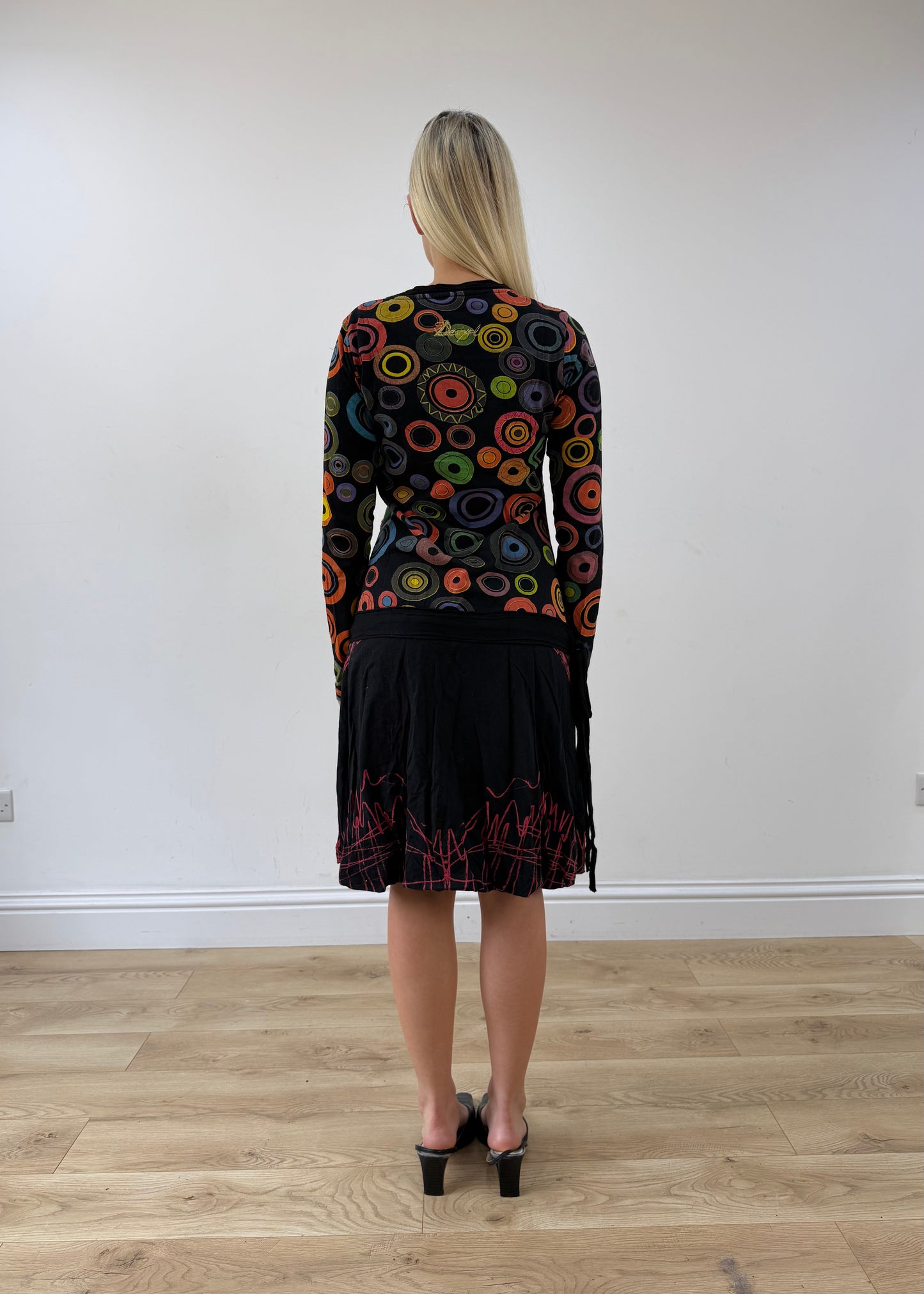 small black desigual midi dress back
