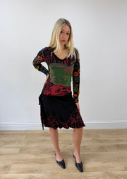 small black desigual midi dress posed
