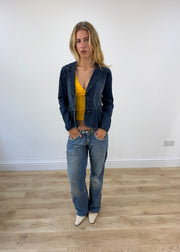 small blue bwla denim blazer jacket image 4