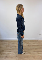 small blue bwla denim blazer jacket image 7