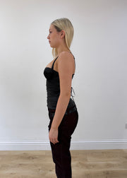 extra small black intimissimi corset top side