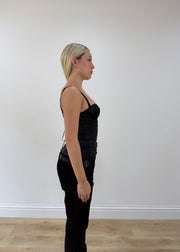 extra small black intimissimi corset top other side