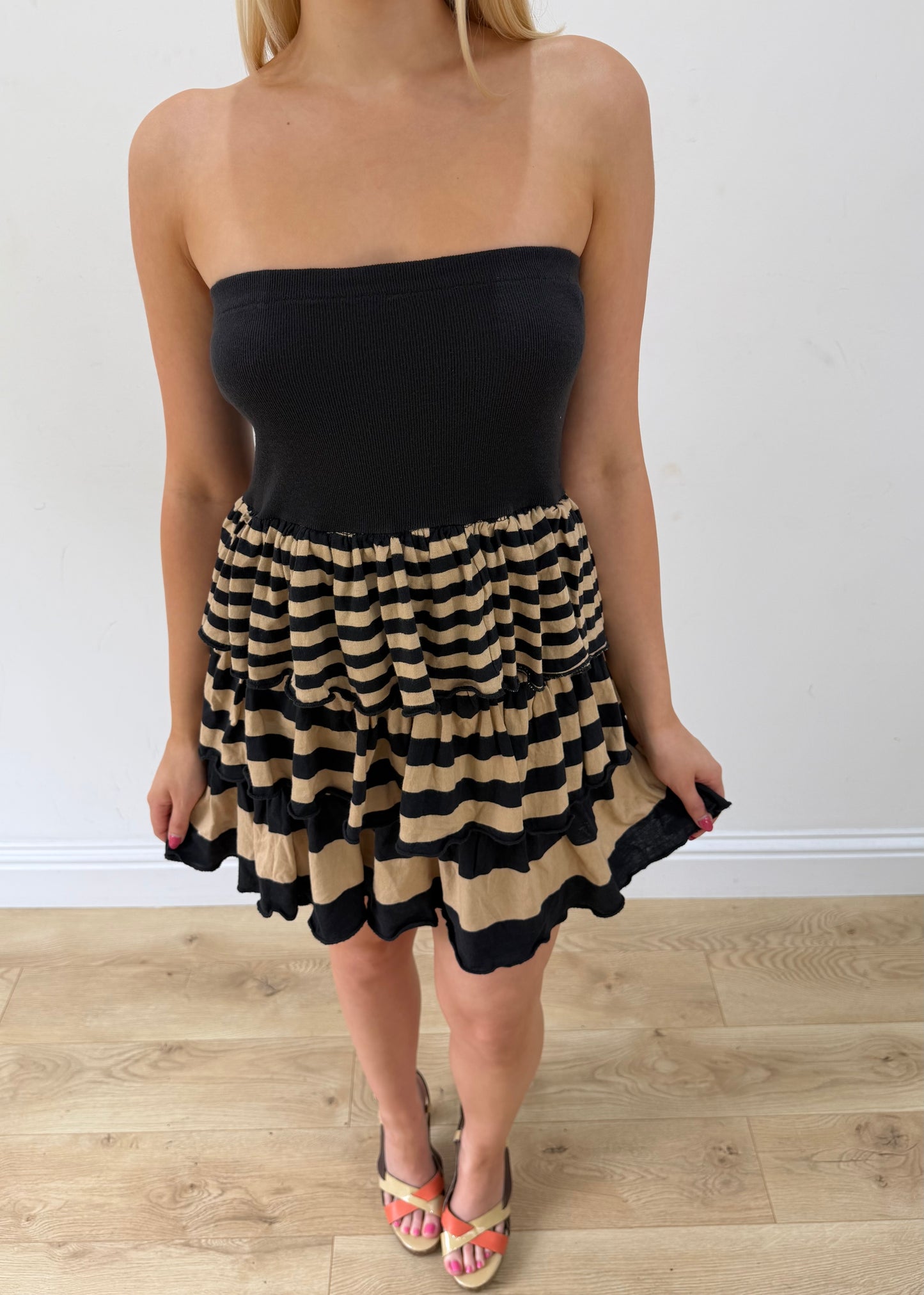 extra small black striped midi skirt aesthetic headless