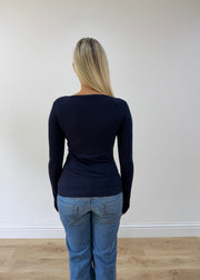 extra small blue guess long sleeve top back